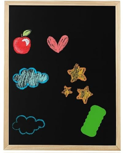 PARENCE - Tableau noir avec éponge nettoyage - Compatible tout type de Craie - Ardoise effacable - Polyvalent - 20 X 16 CM - Chambre enfant