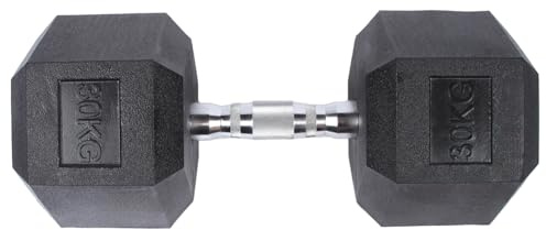 SPORTINATOR Hexagon Hanteln – 2er-Set & Einzelhanteln von 5–30 kg – Gusseisen mit Gummi-Beschichtung, rutschfester Griff, bodenschonend, ideal für Krafttraining & Fitness