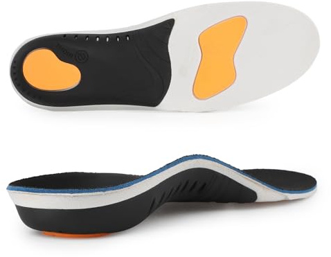 riemot Plantillas Ortopédicas para Hombres y Mujeres con Soporte de Arco Alto, Funcionales Suaves Inserto Plantillas Fascitis Plantar Para Zapatos de Trabajo, Running, Deporte y Diarios