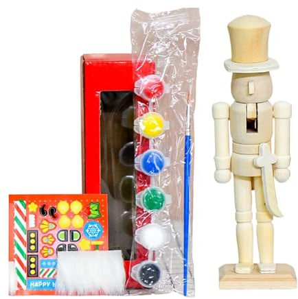 Dipingi il – Decorazione natalizia in legno da 17,8 cm – Decorazione da tavolo – per adolescenti adulti insegnanti d'arte progetti scolastici soggiorno camera da