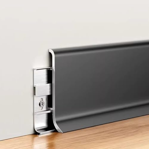Bodenleisten aus Aluminium, 125 cm, einfach zu installieren, für Bad und Küchenschränke, 40 mm breit, langlebiges und stilvolles Design, 4 Stück