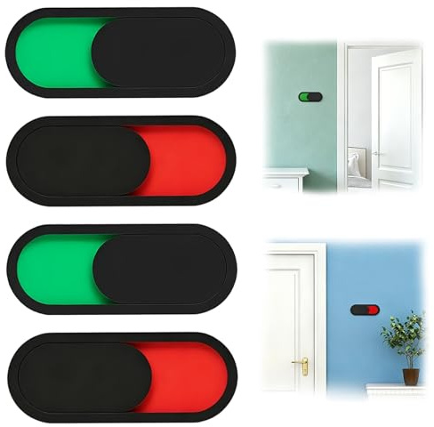 4 Stück Türschild mit Schieber, Besetzt/Frei & Bitte Nicht Stören Schild, Selbstklebende Acryl-Schiebeschilder für Privatsphäre, Ideal für Büro, Konferenzraum, Badezimmer & Toilette | Do Not Disturb