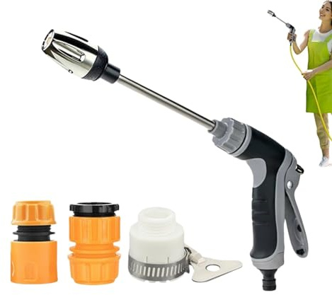 Deine Gartenprofis Turbowasher - Power- Hochdruckreiniger fur jeden Gartenschlauch, Hochdruck Power Wasserpistole Für Garten, Autowäsche& Terrasse (Stil 1,One size)