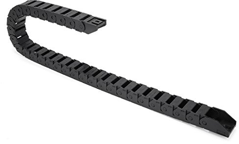 sourcing map Kunststoff Kabelschlepp Kette Draht Träger R28 15x20mm 1M L | Schwarz CNC
