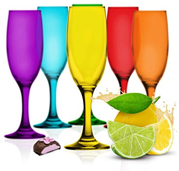 Sendez 6 bicchieri da spumante colorati da 200 ml