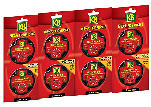 KB Nexa Formiche insetticida Pronto all'Uso (4 Confezioni) 8 Box Esca