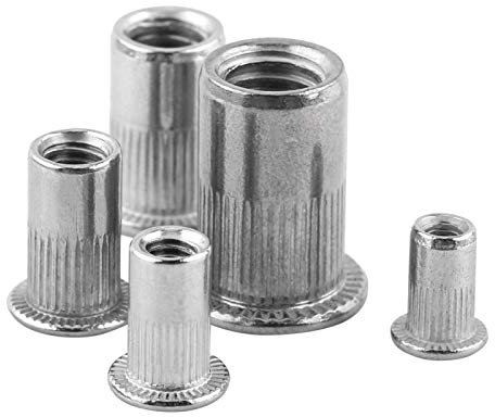 Écrous à Rivet aveugles 20 pièces M3-M8 en acier inoxydable tête plate filetée écrou à Rivet aveugle insérer vis Nutsert(M8)