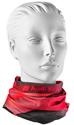 Audi 3132001900 tubhalsduk halsduk pannband huvudduk multifunktionell duk, röd/grå
