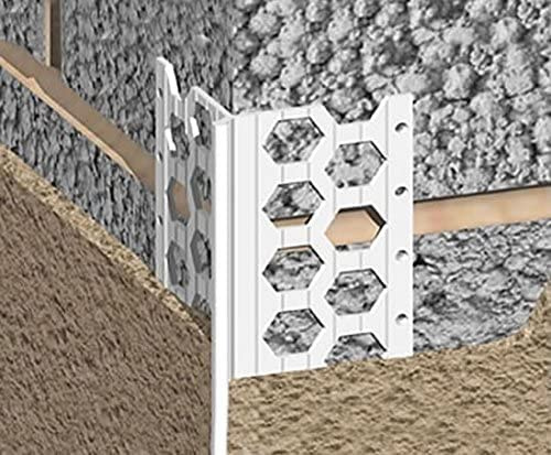 PROTEC Premium PVC Render Corner/Angle Bead 10MM - 2.5M Length - White - 25 Pack