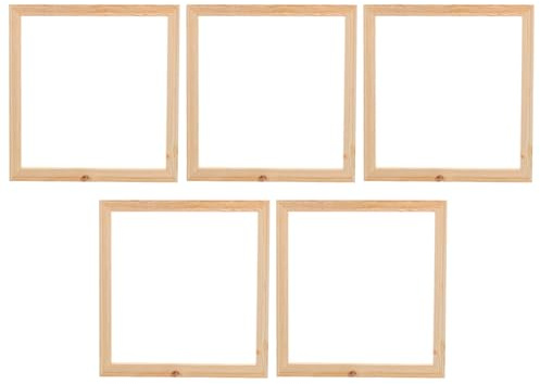 DECHOUS 5Pcs Solid Wooden Picture Frames, Only Wood Frames Memory Picture Wall Frame Unfinished Wood Rustic Picture for Home Wall Decor, 30x30cm