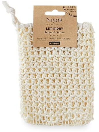 Niyok® Seifensäckchen aus Sisal • Sisalsäckchen für Seife • 100% Pflanzenfasern • Seifenbeutel für feste Dusche & festes Shampoo • Seifentasche zur Seifen Aufbewahrung • Plastikfrei