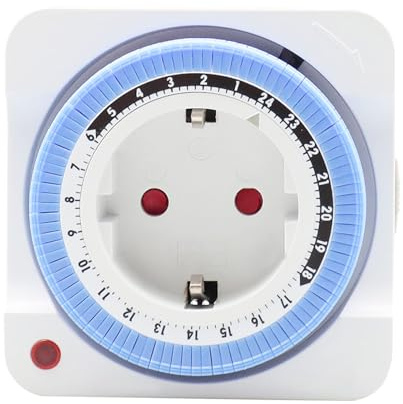 DEWIN Toma De Temporizador De 24 Horas, Toma De Temporizador De 24 Horas, Interruptor Mecánico Programable, Enchufe Eléctrico De Pared Interior, Enchufe Europeo De 230V
