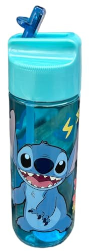 CARTOON Borraccia in tritan ecozen Stitch Disney bottiglia per bambini 540 ml con beccuccio ripiegabile