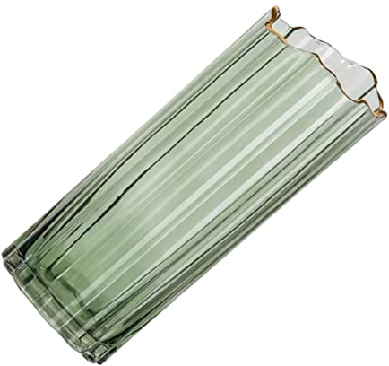 Amosfun Jarrón De Vidrio Boca Ondulada para Plantas Recipiente para Flores Exquisito para Jardín y Arreglos Decoración De Salón