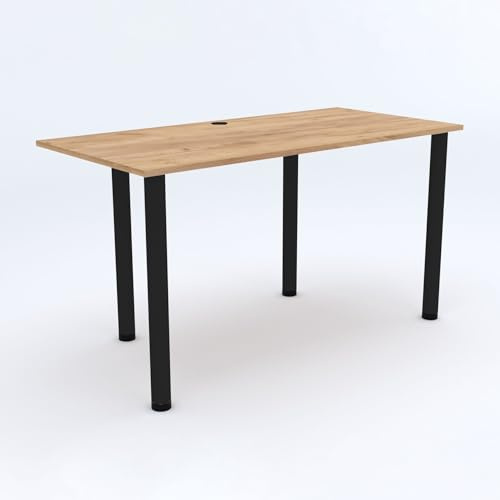 AKKE Gaming Tisch Schreibtisch Gamingtisch Computertisch 120 x 60 cm 3 cm Höhenverstellbar Metall PCV Laminiert Gold Craft