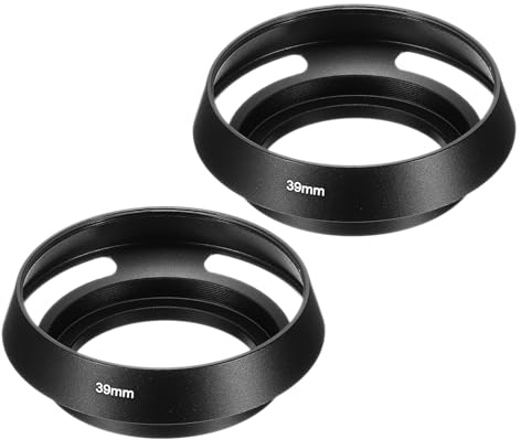 PATIKIL 2pz 39mm Paraluce Interno Cavo Antiriflesso Superficie Opaca Nero | Ventilata, Standard, per Obiettivo Fotocamera Universale, Paraluce