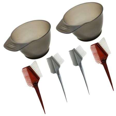 WOONEKY 6piezas Utensilios Para Teñir Cabello Cuencos Mezcladores Recipientes Teñido Peine Mango Antideslizante Fácil