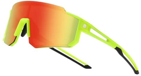 DUCO Lunette de Soleil Enfant Polarisées Sport 8-16 Ans | Verres Polarisés Anti-Éblouissement, Monture Légère, Protection UV400, Unisexe, pour Cyclisme, Course à Pied, Baseball