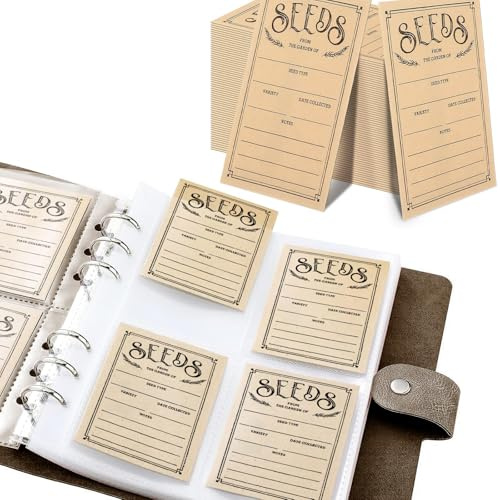 100 Stück selbstverschließende Samen-Aufbewahrungsumschläge für Garten, Organizer, Sparpakete, Box, Sammelordner und Organisation – ideal für jeden Gärtner (braun)