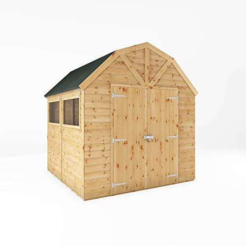 WALTONS | Shiplap Dutch Barn | Wooden Garden Toolshed Workshop | Gambrel Roof | Double Doors | 12mm Tongue and Groove | Tool Sheds (8ft x 8ft)