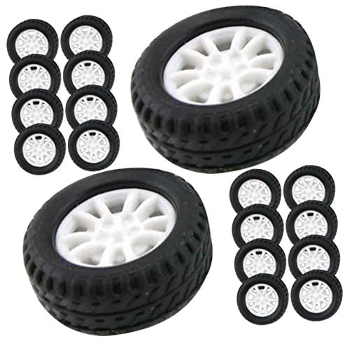 BESTonZON 30stücke Gummi-autoräder Für Bastelarbeiten Diy-montageräder Ersatzteile Für Rc-autospielzeug Kinderspielzeug Kleine Räder Zum Zusammenbauen