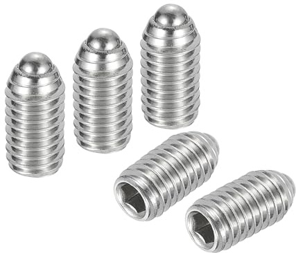 QUARKZMAN Kugelspitze Madenschrauben 15 Stück Kugelkopf-Stellschraube, M6 x 10mm 304 Edelstahl Metrische Feder Sechskant Steckschraube