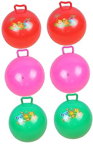 VICASKY 6stücke Teiliges Aufblasbarer Handballspielzeuge Für Junge Mädchen Bunte Cartoon-bälle Mit Griff Für Outdoor-aktivitäten Und Spielspaß Für Mädchen