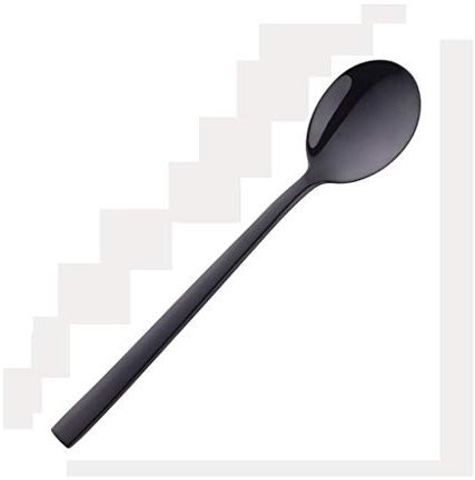 QUSYZD Dinner Spoons Soup Spoons Stainless Steel Round Spoons, Titanium Plated Flatware Spoon Thicken Soup Spoon 7.5in ? Large Tablespoons,Large