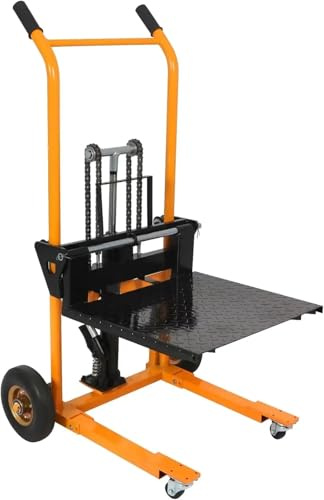 SRKATI hogar Carretilla Capacidad de 440 Libras, Altura de elevación de 35,4, Plataforma rodante con cabrestante Manual y Plataforma rodante con Ruedas giratorias y elevación Carrito Carretilla
