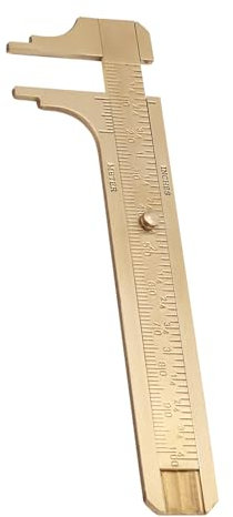 Aramox Ciner Vernier a Doppia Scala, 100 Mm, Righello Tascabile in Ottone per Uso Quotidiano, Peso Leggero e Pinza per Calibro Scorrevole in Stile Vintage per Misurazione, Realizzato in Ottone di