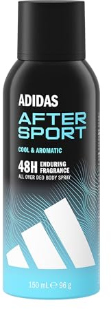 adidas After Sport Deo Body Spray für ihn, 48 Stunden extra-langanhaltender Duft, erfrischend-aromatisch, 150 ml