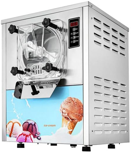 Macchina per Gelato Commerciale 16-20 L/h 1400 W 3 Sapori, Ddura Macchina per Ghiaccio Italiana Tramoggia, Pulizia Automatica, per Yogurt Caffè Snack-Bar Ristorante Supermercato