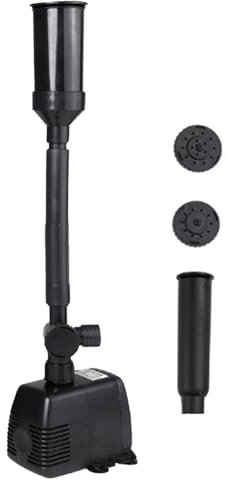 Pompa filtro fontana, pompa sommergibile per stagno|Kit pompa e filtro per laghetto,Con 3 ugelli in acciaio inox per acquario, set di pompe per laghetto da giardino, cascata