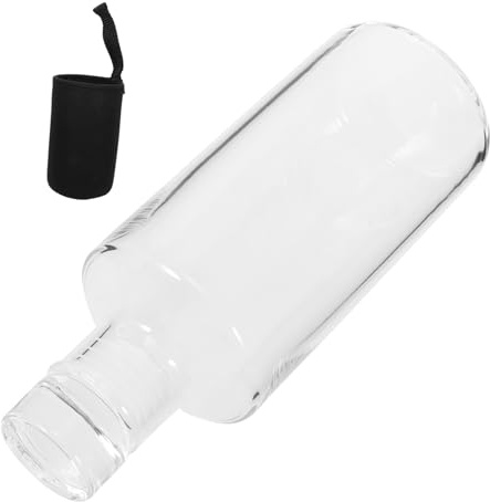 SMASOLO Bouteille de Jus Transparente 300 Ml en Verre Borosilicate Résistant la Chaleur avec Couvercle Étanche, Bouteille Réutilisable Portable pour Boissons, Jus et Lait, Usage