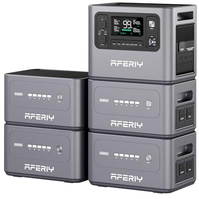 AFERIY P280 10240Wh Portable Power Station,with 4 Extra Battery,2800W Expandable Capacity LiFePO4 Battery Backup,Solar Generator for Home Use,Outdoor Camping,Power Outage,Camping,RV,Emergencies