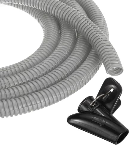 sourcing map 1/2 Inch 10ft Split Wire Loom Tubing, Flexible Cord Protectors with Installation Tool Cable Management Sleeve Conduits Cover for Office Home Electrical Automotive Wires, Gray