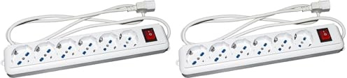 LINK LKMP06C Multipresa per Gruppi di continuità con 6 Prese Tripolari 10/16A a Spina IEC C14 (Confezione da 2)