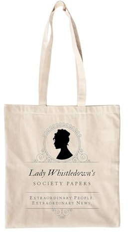 Elbenwald Bridgerton – Jutepåse Lady Whisteldown's Society Papers bomull 38 x 40 cm beige