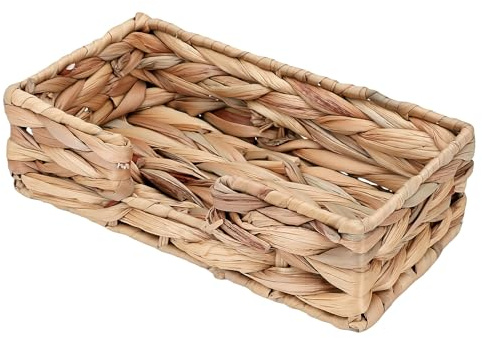Generic Servilletero de Jacinto de Agua Elegante Cesta de Mimbre para Mesa de Comedor Decoración del Hogar Ligero 1 Unidad (Rectángulo)