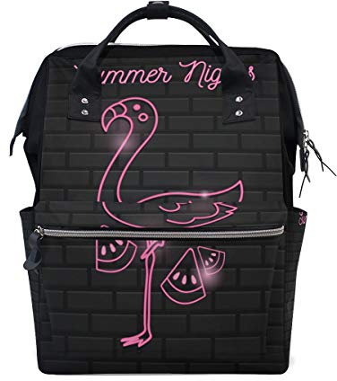 MONTOJ Neon Flamingo Canvas-Reisetasche Campus-Rucksack One Size 1