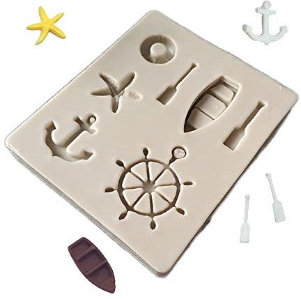 Kleine Meeresruder, Boot, Anker, Stern, Ruder, Rettungsring, Silikonform, Werkzeuge für Schokolade, Süßigkeiten, Desserts, Eiswürfel, Kerzen, Seife, Fondant