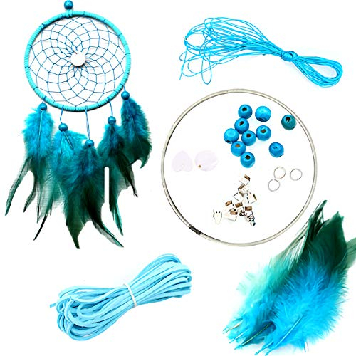 Handgefertigte Dreamcatcher, Spitze Traumfänger, Makramee Wandbehang Ornament, Boho Traumfänger für Car Hochzeit, Home Schlafzimmer, Wohnzimmer Dekoration (Blau)