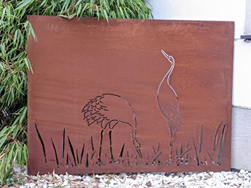 Zen Man Edelrost Garten Sichtschutz Wand Rost Sichtschutz aus Stahlblech Rost Gartenzubehör 1mm L100cm H75cm 032208