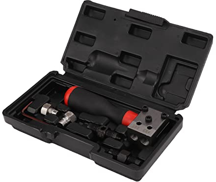 Kit de Herramientas de Doble Abocardado Automático, Línea de Freno de Tubo de Cobre de 3/16 Pulgadas y 1/4 Pulgadas Adaptador de Herramienta de Doble Abocardado único Herramientas de Reparación de