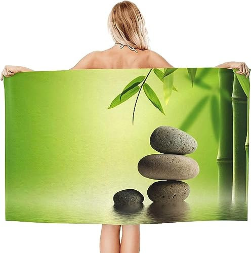 3D Printed Beach Towel Soft Quick Dry Swimming Beach Pool Gym Blanket Beach Sports Bath Towels Stone Bamboo For Camping,Hiking,Travel,Swimming 200 X 200 Cm