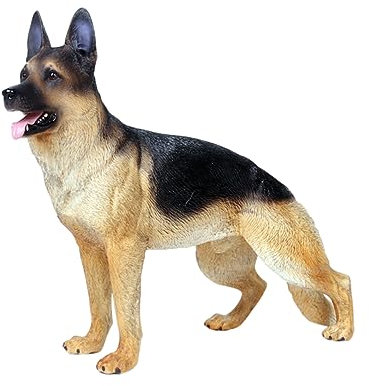 SAFIGLE Simuliertes Deutscher Schäferhund-Modell Tiermodell Desktop Ornament Lebensechte Schreibtisch-schmuck Dekoration Für Zuhause Oder Büro