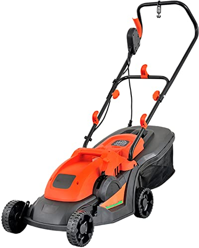 DDKYHU Tondeuse à Gazon électrique Filaire de 13 Pouces, Tondeuse à Gazon électrique Filaire Portable pour l'extérieur avec poignée Pliante