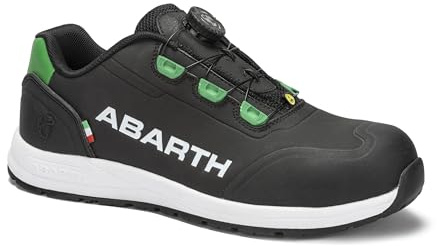 Abarth Unisex S3 svart säkerhetssko med vattenavvisande nanoteknologi mikrofiber och roterande stängning, Grå, 43 EU