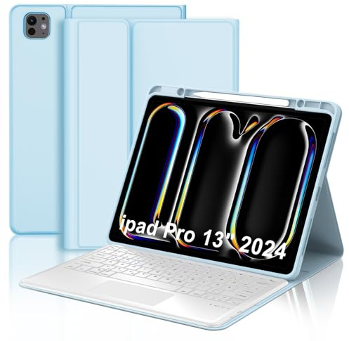 WINCHKING Custodia con Tastiera per iPad Pro 13 Pollici M5 2025/M4 2024 | Cover Bluetooth Magnetica Tastiera per iPad Pro 13 (M5/M4, 2025/2024) con Touchpad, QWERTY Italiano Layout, Blau