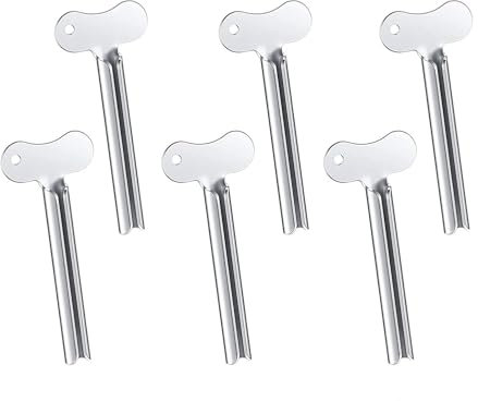 Zhenghebuy Zahnpastaspender,6 Stücke Metall Zahnpasta Squeezer,Tubenpresser Tubenquetscher Edelstahl,Rolle Tube Squeezer Zahnpasta für Kosmetik,Pigmente,Handcreme